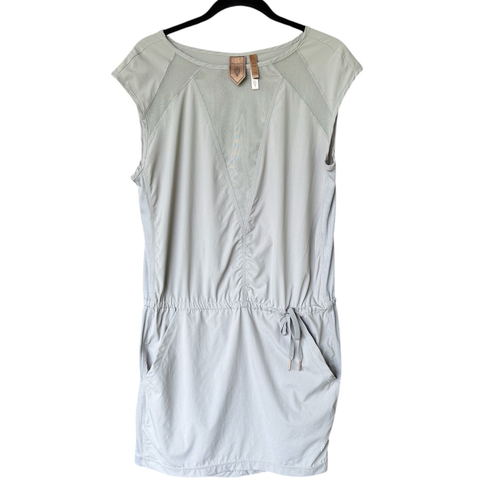Indygena Gray Sleeveless Dress Drawstring Waist‎ Pockets Casual Active L/G